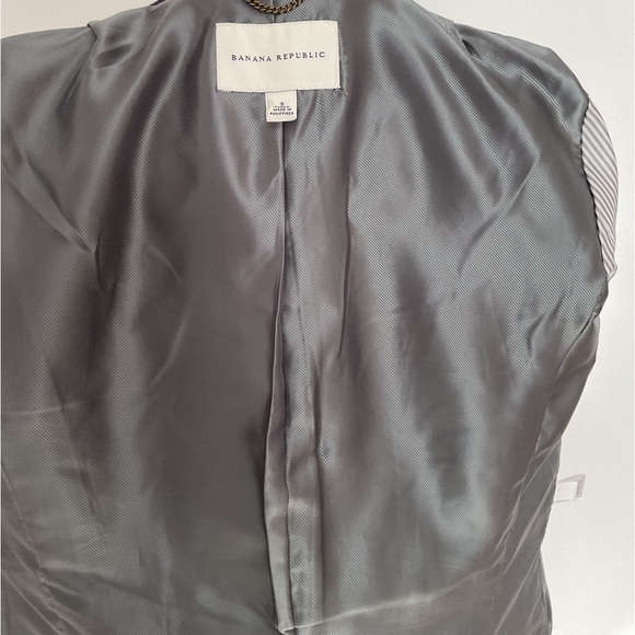 Banana Republic Navy Blue Double Breasted Wool Pea Coat with Gold Buttons - Picture 10 of 12